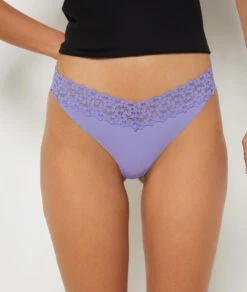 Tanga En Microfibre Et Dentelle -Lingerie Charmeuse 652435310 b