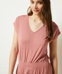 Top Manches Courtes Uni -Lingerie Charmeuse 652547194 c