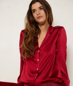 Chemise De Pyjama En Soie -Lingerie Charmeuse 652963673 b