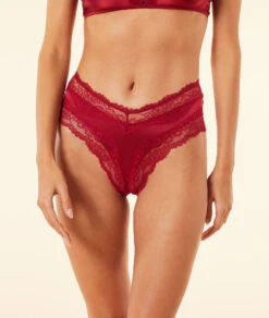 Culotte Taille Haute En Soie Et Dentelle