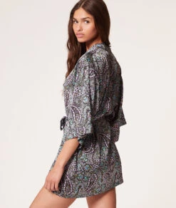 Déshabillé Satiné Imprimé -Lingerie Charmeuse 653415390 c