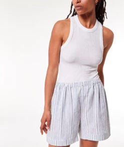 Short De Pyjama Taille Haute à Rayures -Lingerie Charmeuse 653506222 c