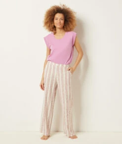Pantalon De Pyjama En Lin Mélangé -Lingerie Charmeuse 653948470 c