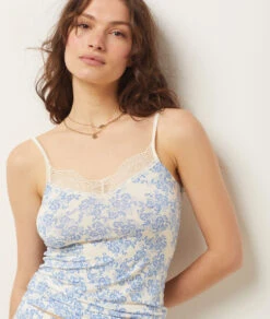 Caraco Imprimé Décolleté Dentelle