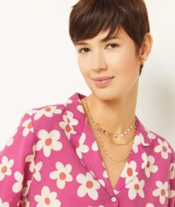 Chemise De Pyjama Satinée Imprimée -Lingerie Charmeuse 654137517 b